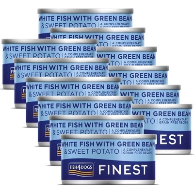 Fish4dogs Finest White Fish with Green Bean 12 x 85 g