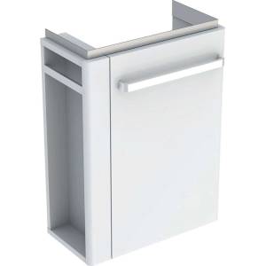 Geberit Selnova Compact - Шкафче за умивалник, 45x25x60 см, 1 врата, панти отдясно, лъскаво бяло/матово бяло 501.496. 00.1 (501.496.00.1)