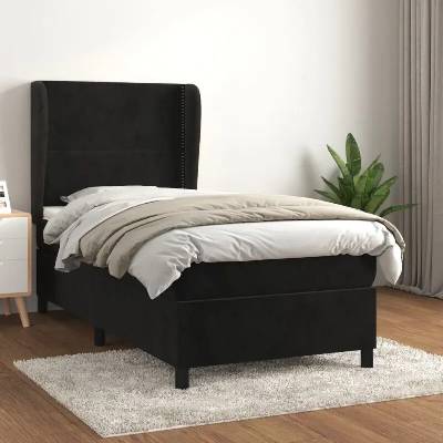 vidaXL 11461.3129137 Boxspring postel s matrací černá samet