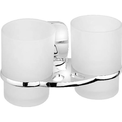 Aqualine Rumba Dvojitý držiak pohárov chróm/mliečne sklo RB105
