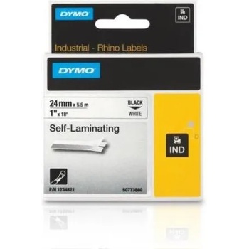 Image 1 of DYMO ID1 Self-Laminating Vinyl Black/White (S0773860/1734821)