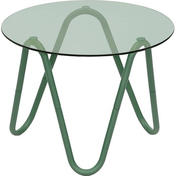 Leitmotiv Кръгла странична масичка със стъклен плот ø 50 cm Ventana Round - Leitmotiv (LM2332GR)