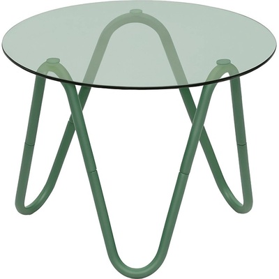 Leitmotiv Кръгла странична масичка със стъклен плот ø 50 cm Ventana Round - Leitmotiv (LM2332GR)