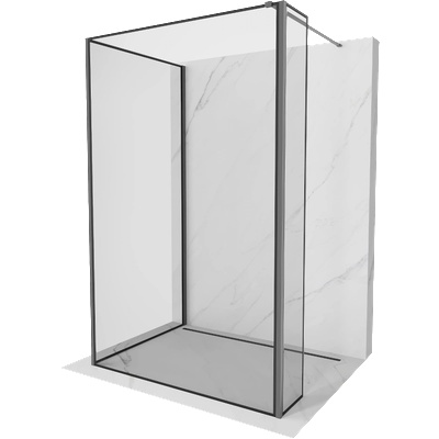 Mexen Kioto душ стаена преграда Walk-in 140 x 80 x 30 см, черна рамка, gun metal - 800-140-080-221-95-70-030 (800-140-080-221-95-70-030)