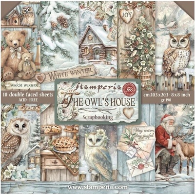 Stamperia Sada oboustranných papírů 20 × 20 cm The Owl's House (10ks)