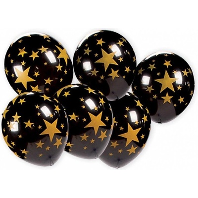 Balónky Černé s hvězdami