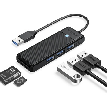 ORICO Хъб Orico USB3.0 HUB, 3 x USB3.0, SD, TF - PAPW3AT-U3-015-BK (PAPW3AT-U3-015-BK-EP)