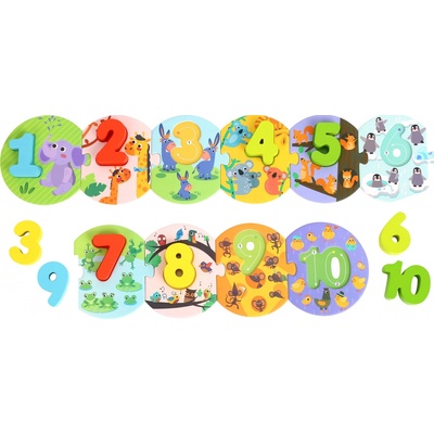 Tooky Toys puzzle priraď čísla