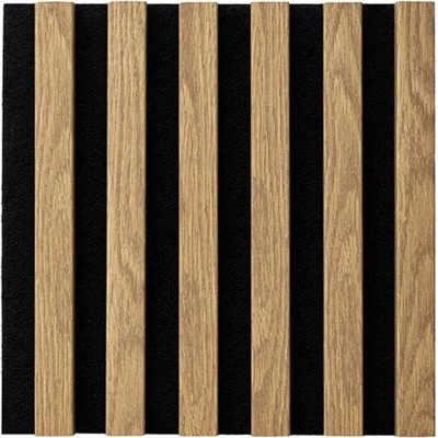 Akustický panel – Černá / dub světlý 270 × 30 cm