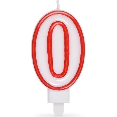 Dortová číslová svíčka "0" červená