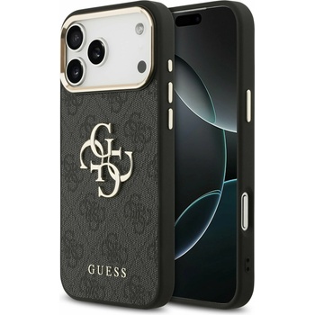 GUESS PU Leather 4G Metal Logo Gold Frame Задний Чехол за iPhone 17 Pro Max Black Guess | Cheren | МЪЖЕ | UNI