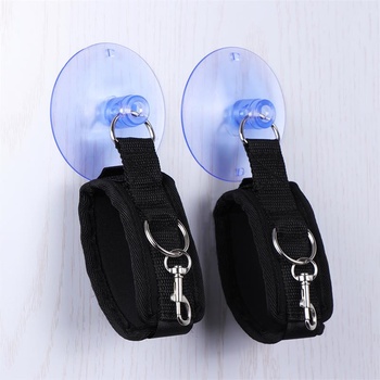 Image 1 of LateToBed BDSM Line Adjustable Cuffs with Suction Cups Black