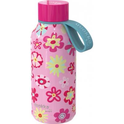 Quokka Solid Kids z nerezové oceli s květinami 330 ml