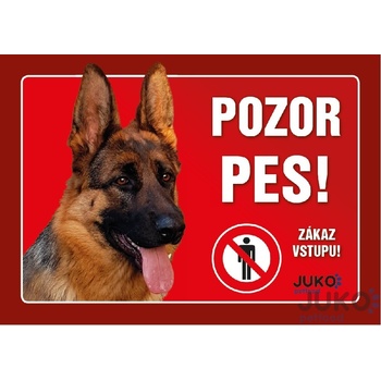 Juko Plastová tabuľa Pozor Pes Nemecký ovčiak 21 x 14,7 cm