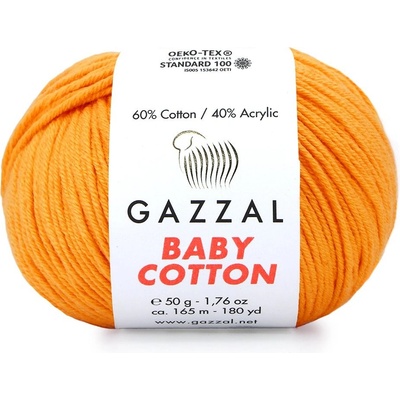 Gazzal Příze Baby cotton 3416 pomerančová