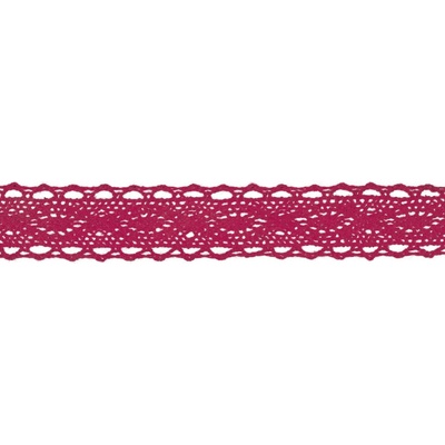 Bavlněná krajka, 25mm - fuchsiová – Zbozi.Blesk.cz