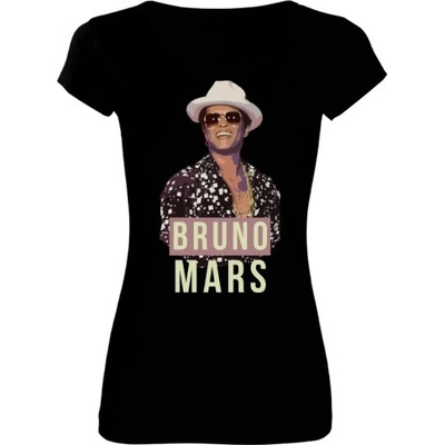 Tričko s potiskem Bruno Mars dámské Černá
