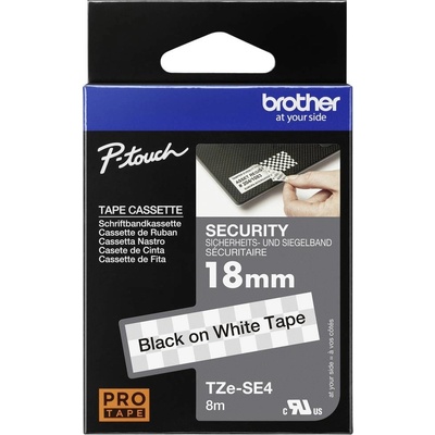 etikety Brother TZe, TZ TZe-SE4 Farba pásky: biela Farba písma:čierna 18 mm 8 m
