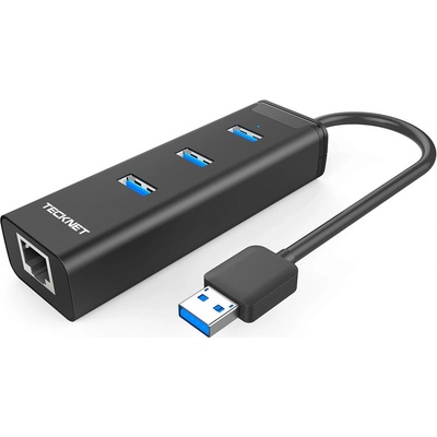 TeckNet HU043 USB 3.0 HUB Ethernet Network Adapter - USB адаптер с USB хъб и Ethernet порт