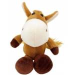 LEAN Toys Plush Toy Horse with Suction Cup Brown 23 x 12 cm