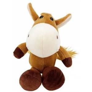 LEAN Toys Plush Toy Horse with Suction Cup Brown 23 x 12 cm