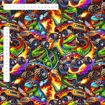 Dinosauři a monster trucky úplet by MIMI [supreme]