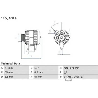 BOSCH Alternátor BO 0986040370