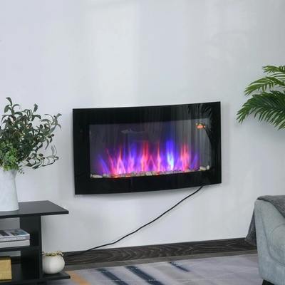 Homcom Elektrický nástenný krb 65 x 52 x 11 cm
