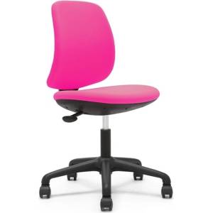 RFG Детски стол RFG Lucky Black, до 120кг, дамаска, пластмасова база, регулиране на височината, газов амортисьор, розов (AK30-72 BLACK PINK)