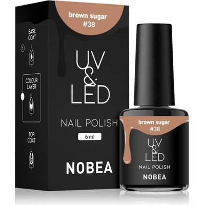 NOBEA UV & LED Nail Polish гел лак за нокти с използване на UV/LED лампа бляскав цвят Brown sugar #38 6ml