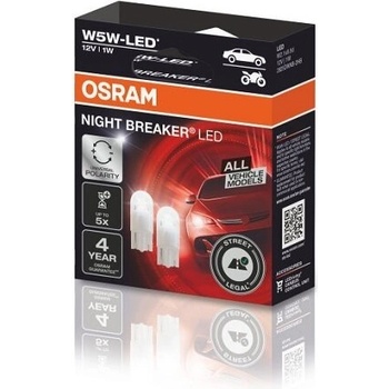 OSRAM NIGHT BREAKER LED - W2.1x9.5d - W5W / 5700K - 2825DWNB (7424) - комплект 2бр (2825DWNB)