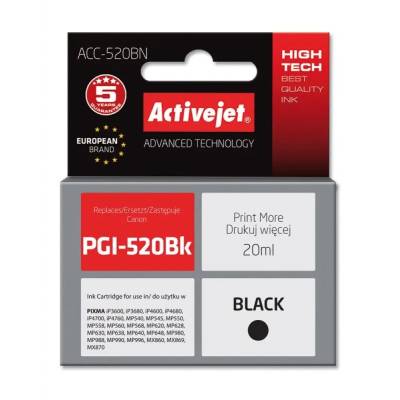 Activejet Мастило Activejet ACC-520BN (заместител за Canon PGI-520BK, Supreme, 20 ml, черно) (ACC-520BN)