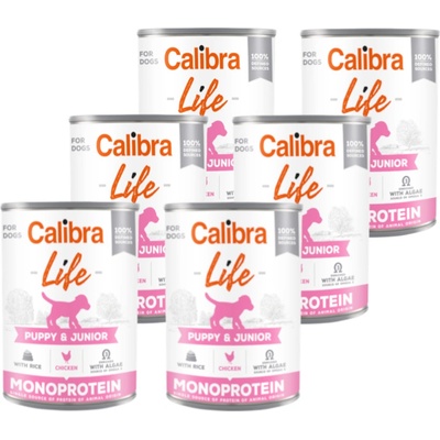 Calibra Dog Life Puppy&Junior Chicken & Rice 6 x 400 g