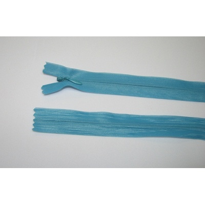 Zips krytý 3mm tyrkysová nedeliteľný 18cm dederon