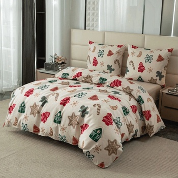 Textilomanie flanel obliečky z mikrovlákna HOLLY krémové 70x90 140x220