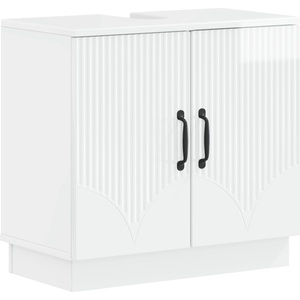 vidaXL Шкаф за мивка в баня HOORN Бял гланц 59, 5 x 31, 5 x 56 см (897229)