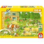 Schmidt Spiele - Puzzle Animal families on the farm - 100 piese