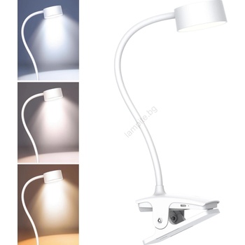 Solight WO3001-W LED гъвкава лампа с клипс 2W 5V 3000/4000/6500K бяла (SL1583)