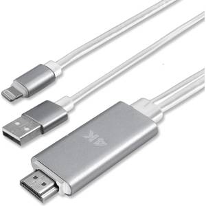 4smarts Кабел за свързване и зареждане от Lightning към HDMI за мобилни устройства с Lightning - 4smarts Lightning to HDMI Cable (Charging Function) (бял) (4S468662)