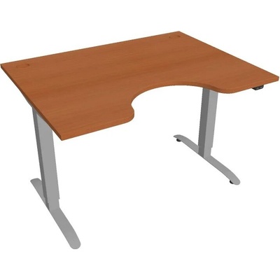 Hobis Office Pro psací stůl Motion MS ERGO 2 Šířka: 120 cm, Barva desky: třešeň, Barva kovu: šedá RAL 9006 Šířka 120-180 cm / 27 barevných variant