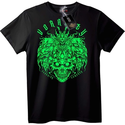 NOONEBRAND Тениска Ненаситен Зелен Череп - 7XL, Black
