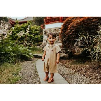 Image 1 of Donsje Бебешки памучен къс гащеризон Donsje Adriaen Playsuit Red Panda (3035602)