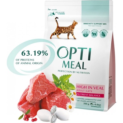 OPTIMEALFor adult cats high in veal 200 g