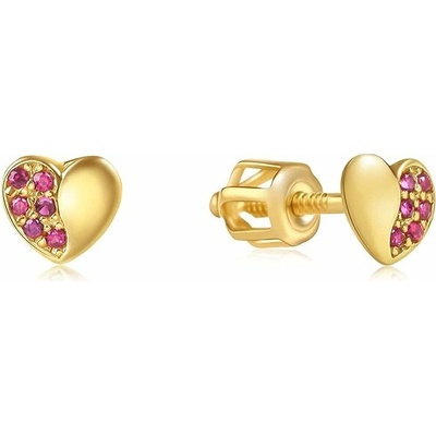 DIANTE Zlaté náušnice srdce 31511232 (Au 585/1000, 0,9 g)