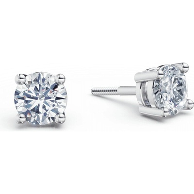 DF dámske náušnice 3686, biele zlato s laboratórnymi diamantmi s hmotnosťou 1,00 ct VS1/F