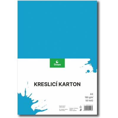 Karton barevný kreslicí A3 420 x 297 mm 50 listů/180g světle modrý