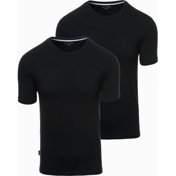 Ombre Clothing Комплект от два мъжки памучни тениски BASIC с кръгло деколте от Ombre Clothing Ombre Clothing | Cheren | МЪЖЕ | S