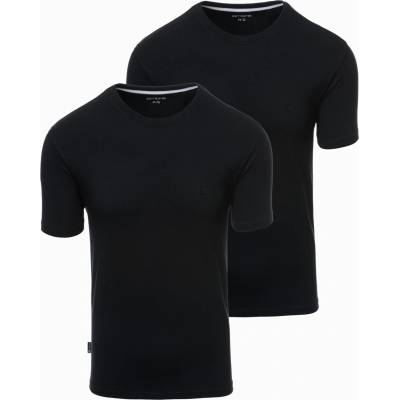 Ombre Clothing Комплект от два мъжки памучни тениски BASIC с кръгло деколте от Ombre Clothing Ombre Clothing | Cheren | МЪЖЕ | S