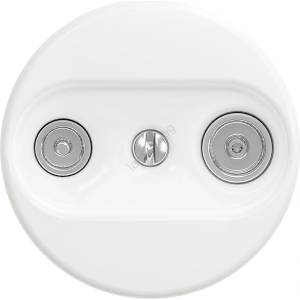 Reblig - Ретро абонатна розетка TV+R (проходна) без рамка, снежнобяла (RG0155)