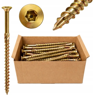 Vruty zápustné 6x140 mm TORX 100 ks do dřeva
